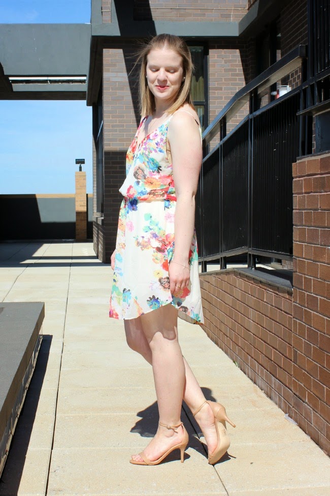 The Mint Julep | Something Good The Mint Julep | Something Good, floral dress, nudist heels, rockbox jewelry