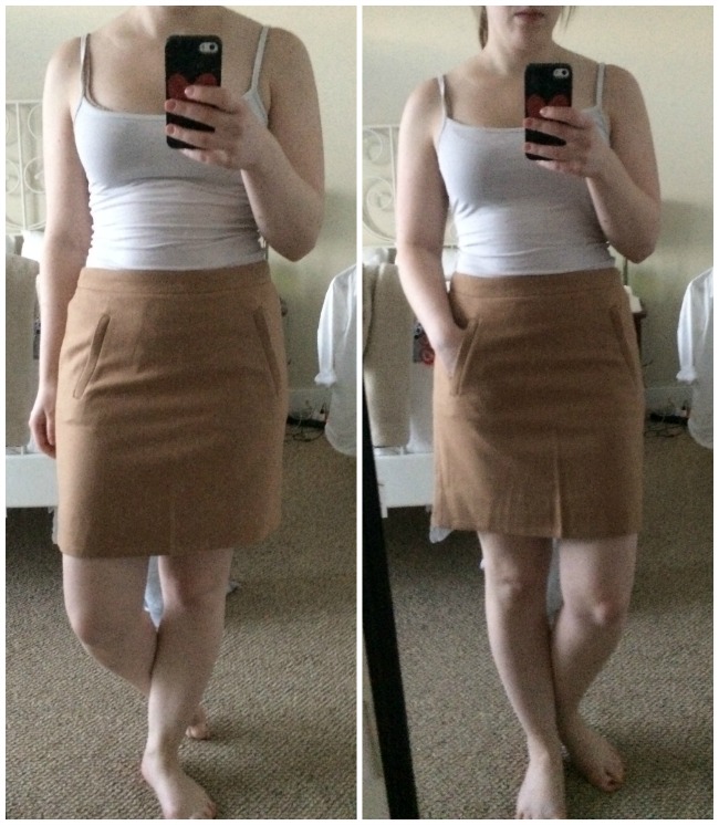 J.Crew Factory zip-pocket wool mini skirt