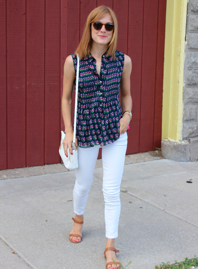 Guest Post Anne wearing sleeveless top and white pants Guest Post Anne wearing sleeveless top and white pants