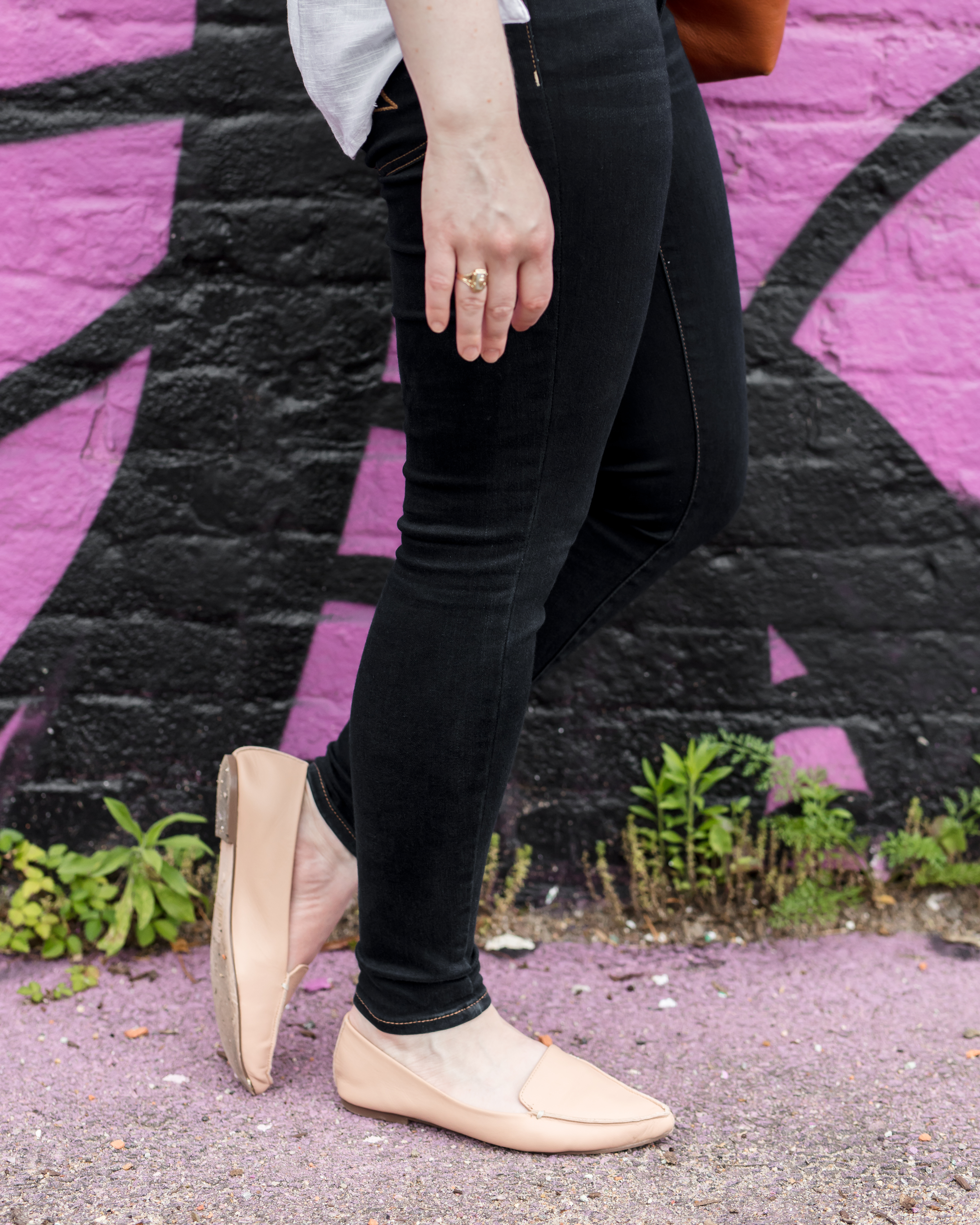 The White Button Up Two Ways | Something Good, @danaerinw , nude flats, loafers, shoes, women's shoes