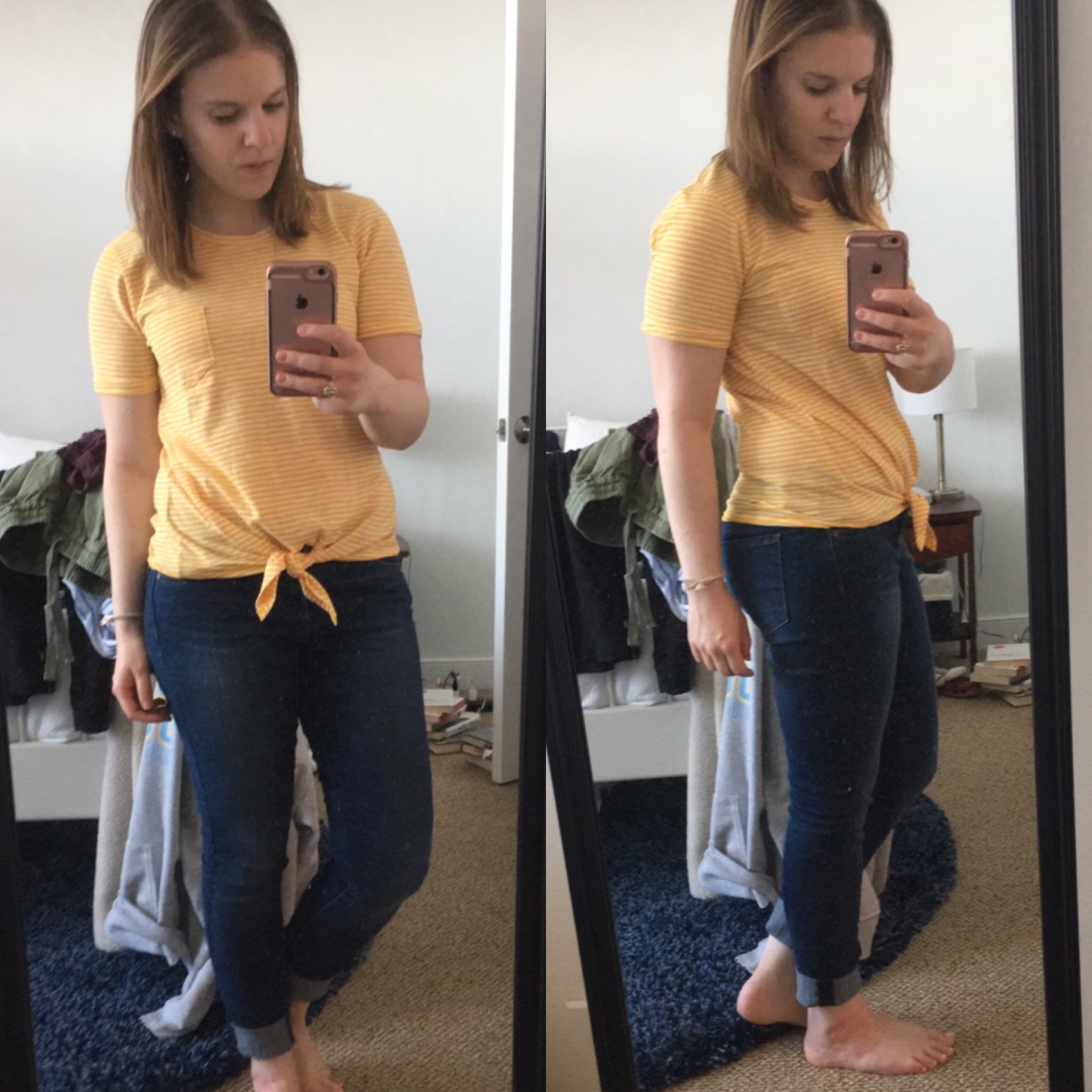 Shopping Reviews, Vol. 43 | Something Good, J.Crew Factory Striped Tie-Waist Pocket T-Shir