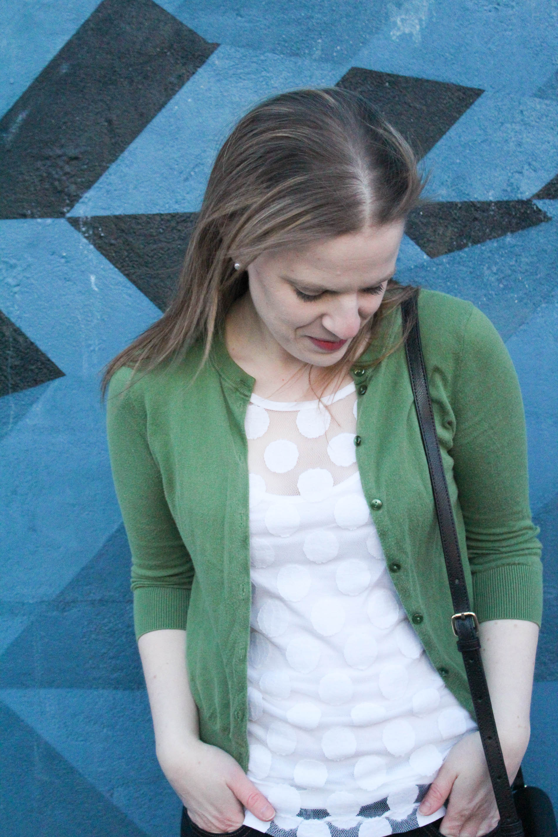 woman wearing ThreadUp top