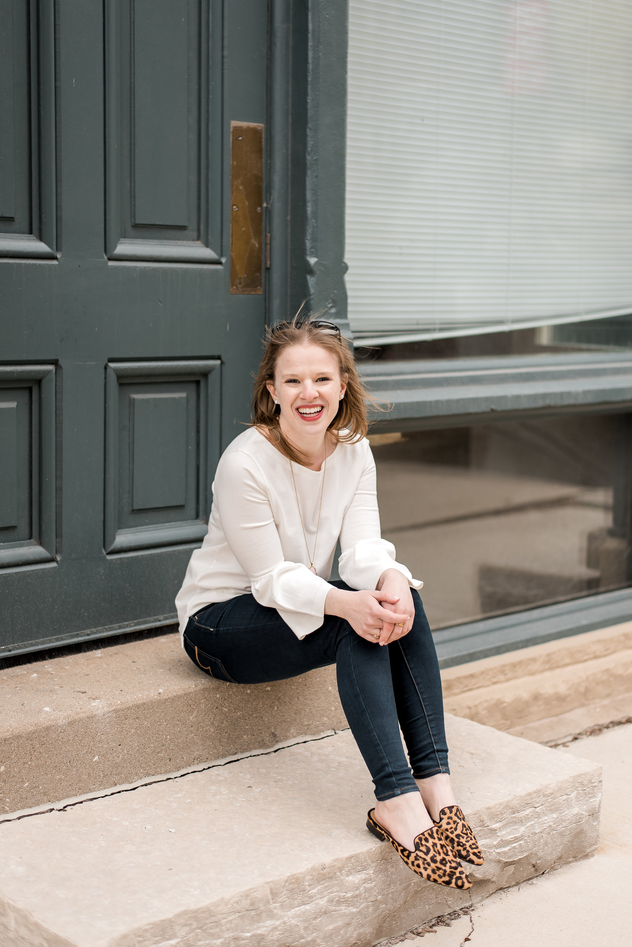 dc woman style blogger wearing Women's Sela2 mules Franco Sarto