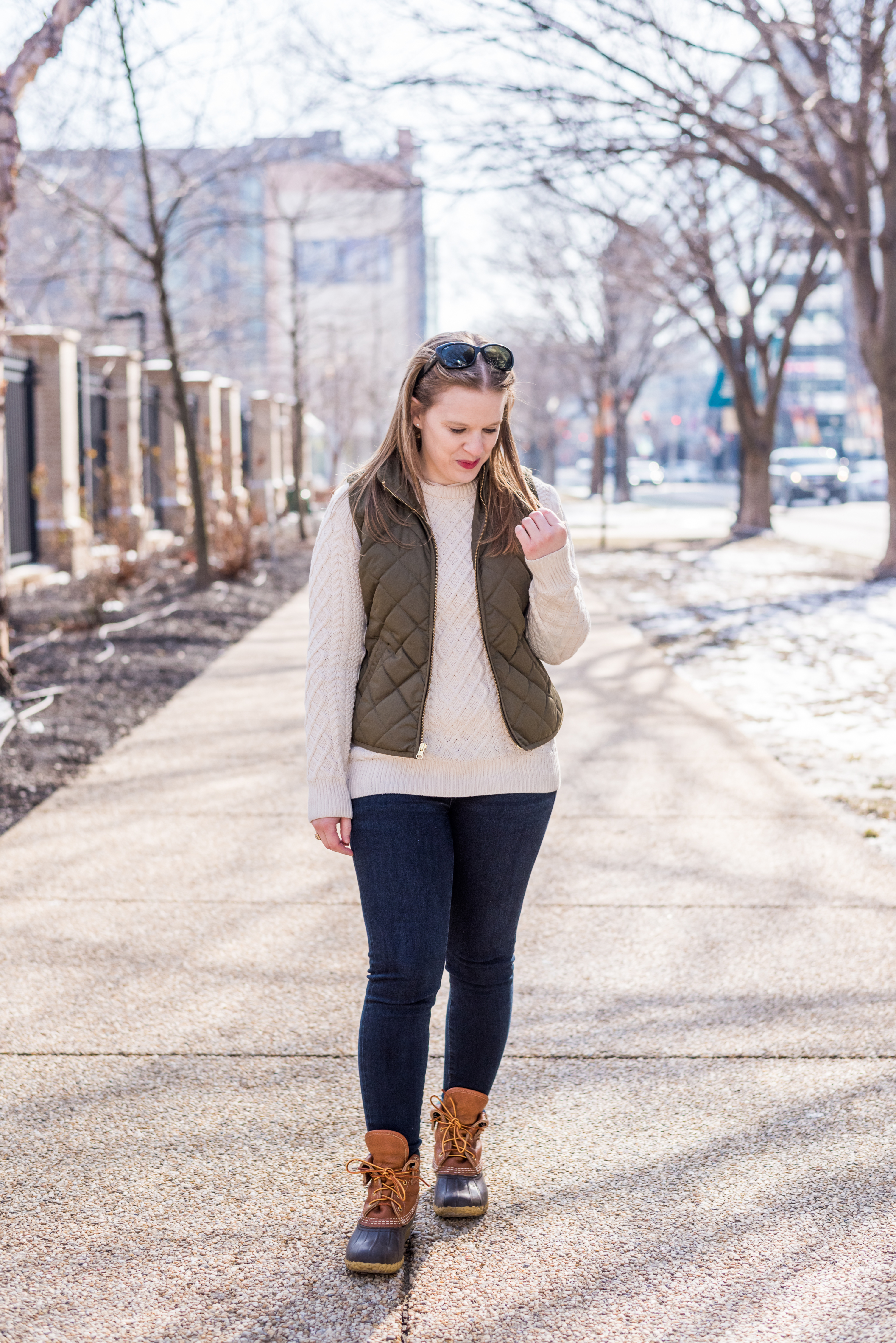 Dana Weinstein blogger wearing Old Navy Quilted Vest