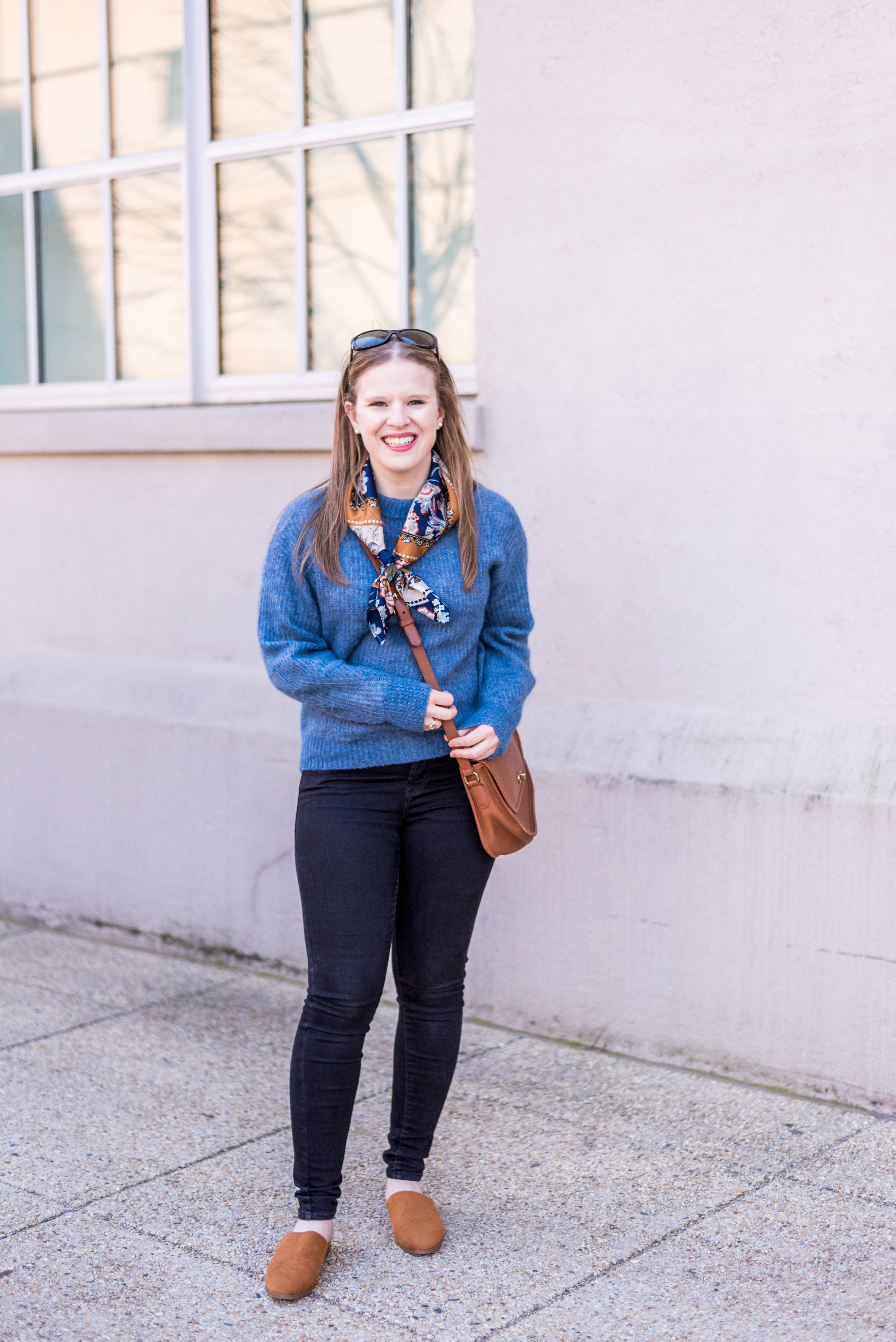 How to Transition Sweaters from Winter to Spring DC woman blogger wearing Everlane The Oversized Alpaca Crew, Transition Sweaters from Winter to Spring