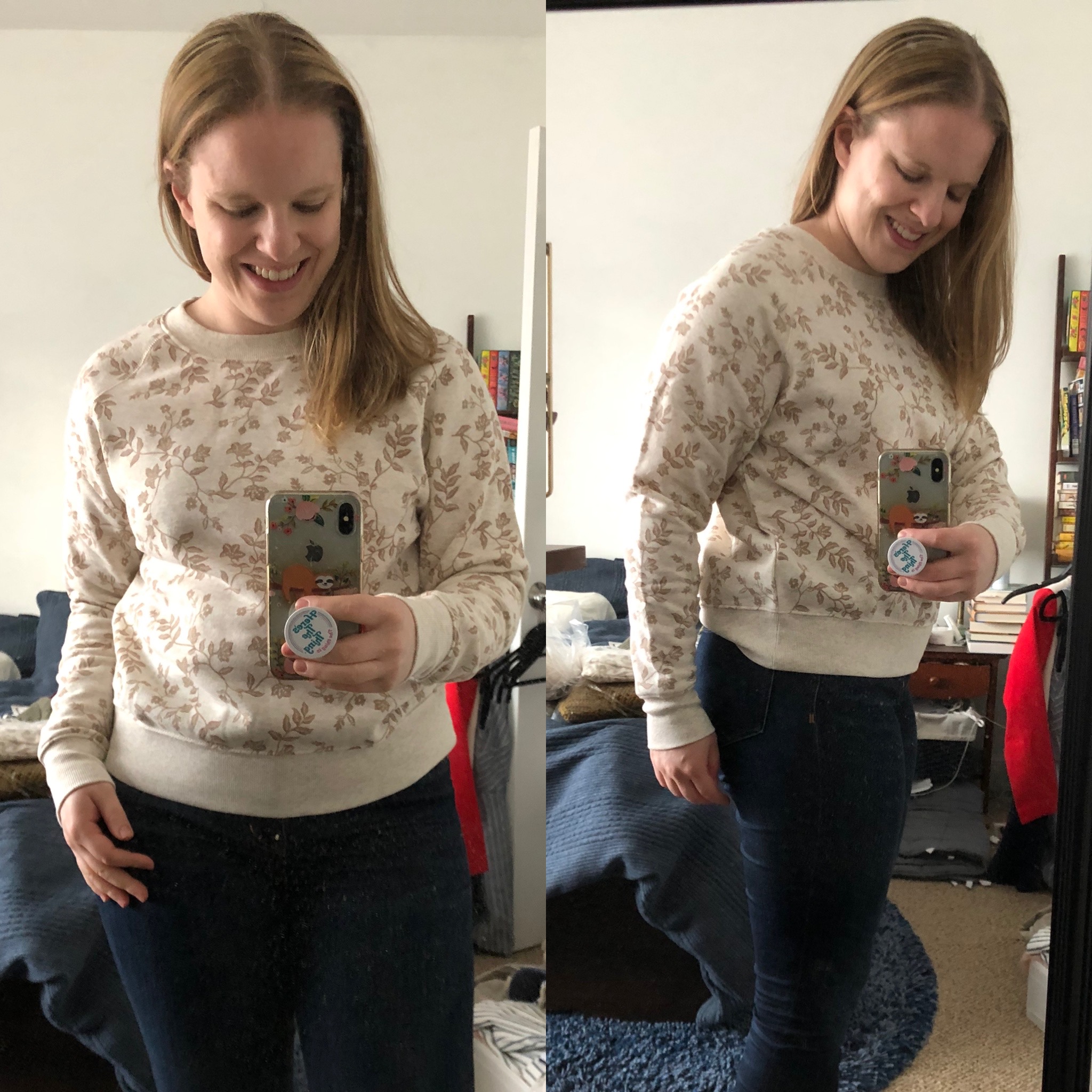 woman wearing Old Navy Vintage Crew-Neck Sweatshirt
