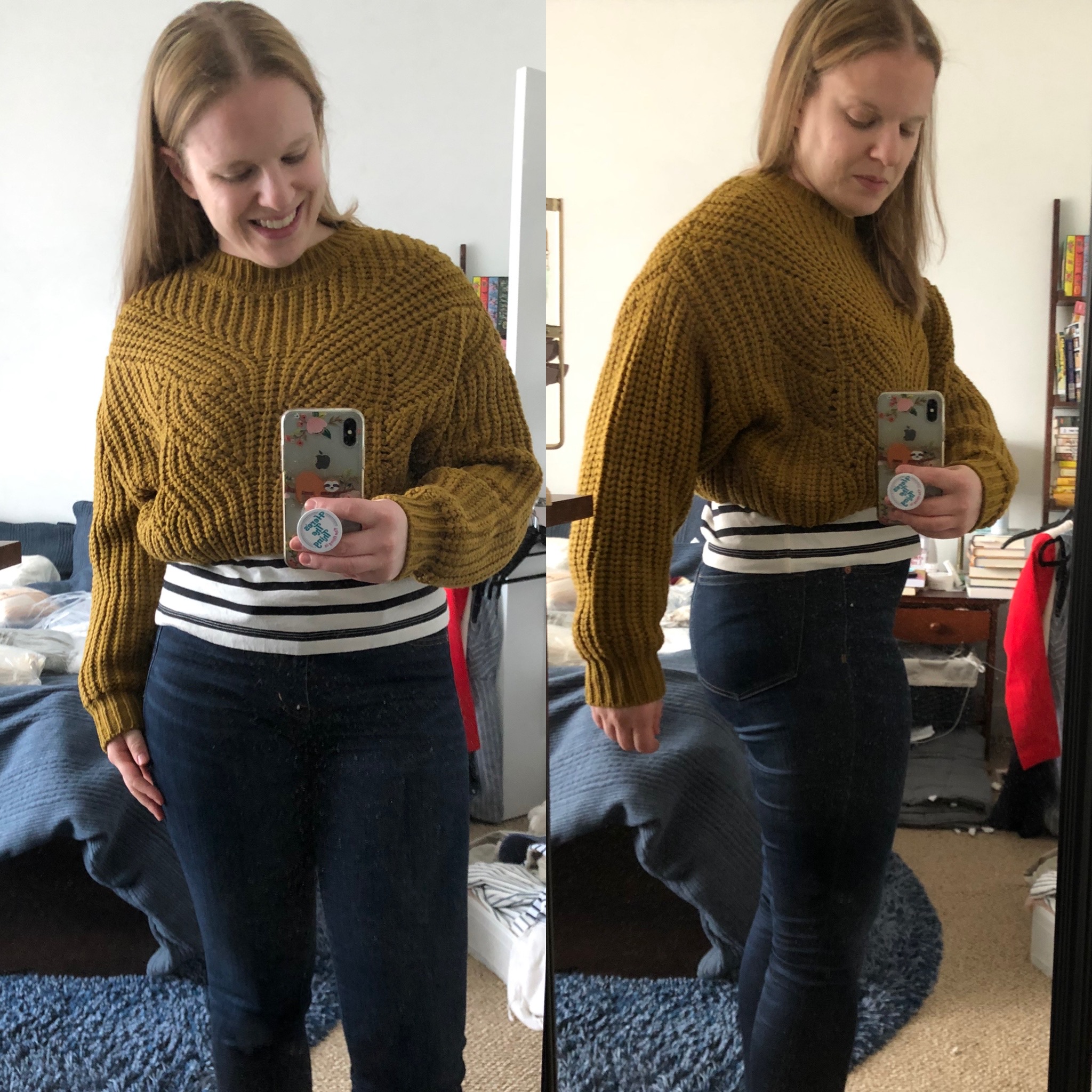 woman wearing Topshop Butterfly Super Crop