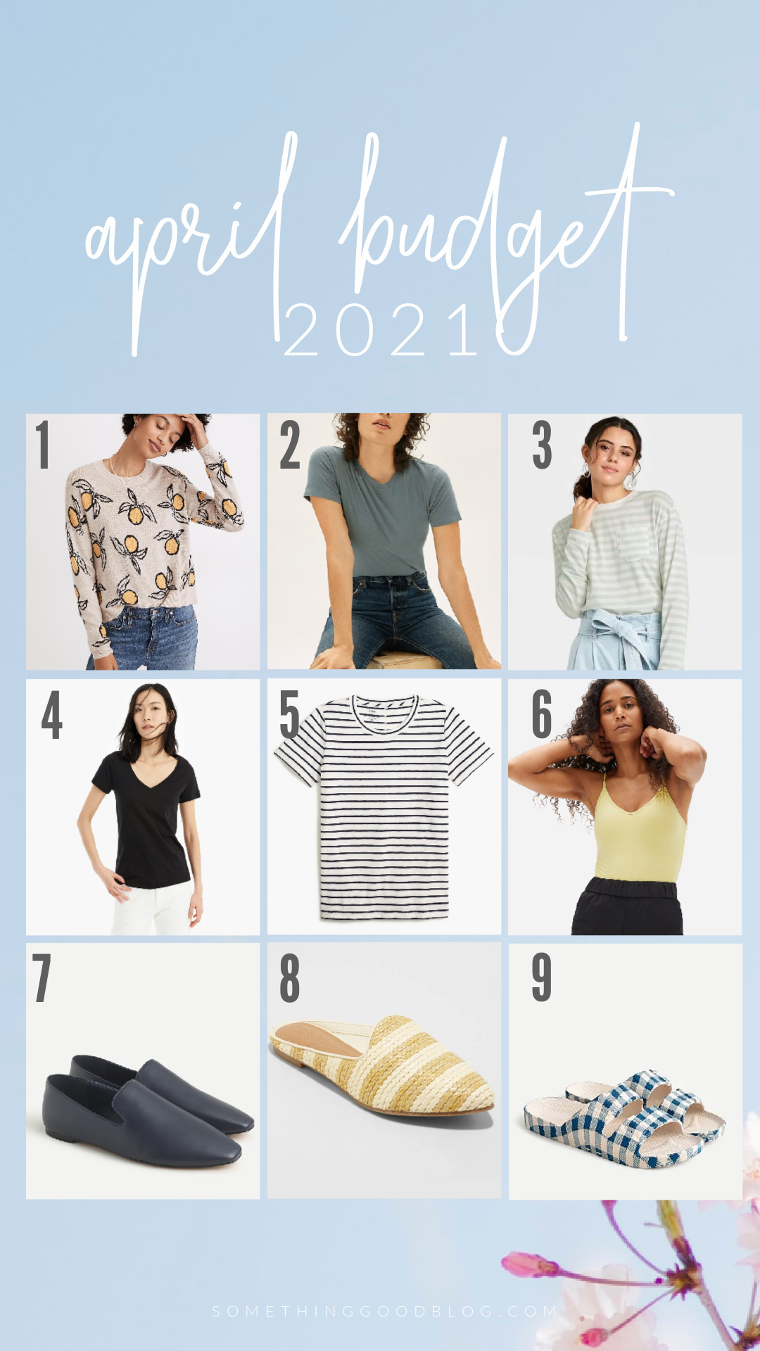collage of clothes and footwear collage of women wearing different clothes and footwear for April 2021 Budget