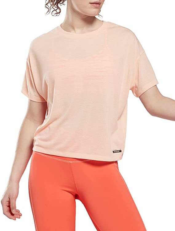 mesh sleeve crop tee