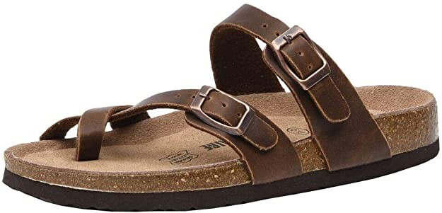 CUSHIONAIRE Women's Luna Cork Footbed Sandal CUSHIONAIRE Women's Luna Cork Footbed Sandal with +Comfort